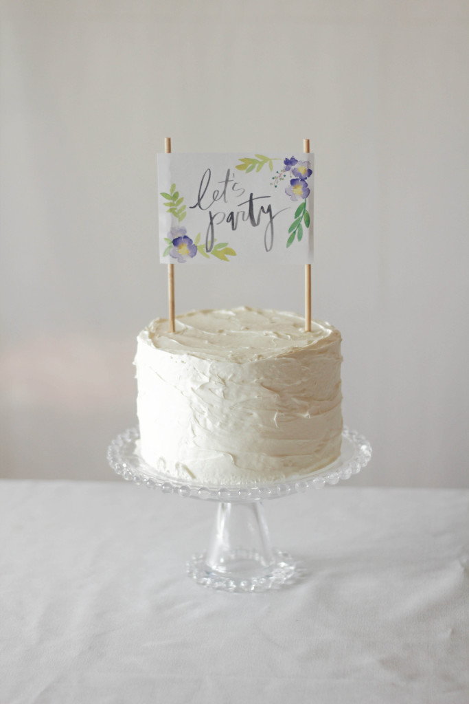 Free Printable Floral Cake Topper