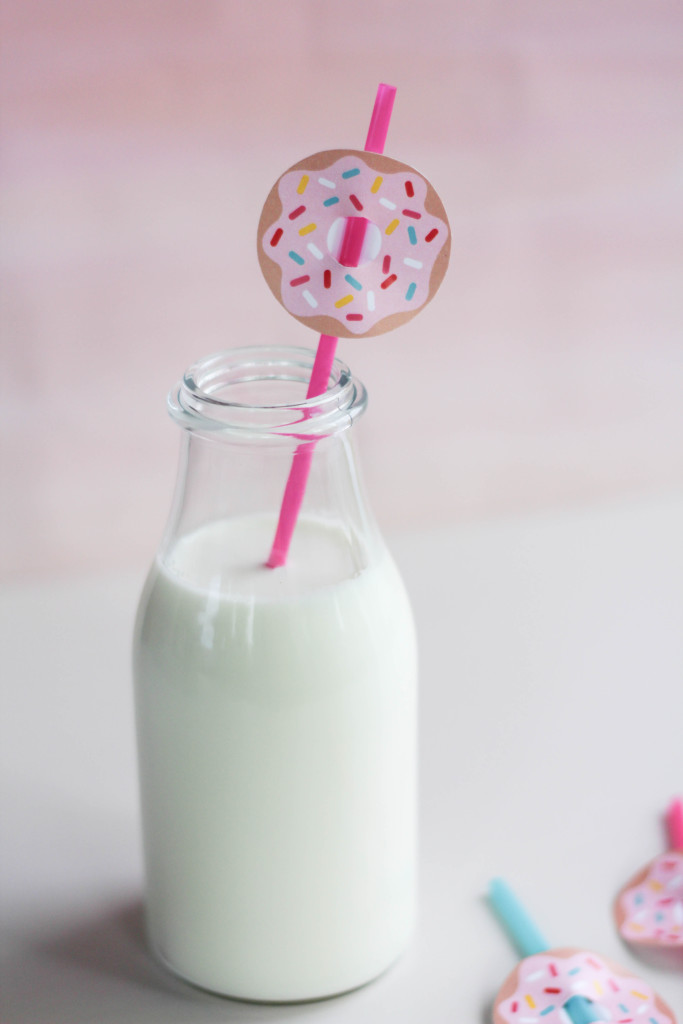 Printable Donut Straw Toppers