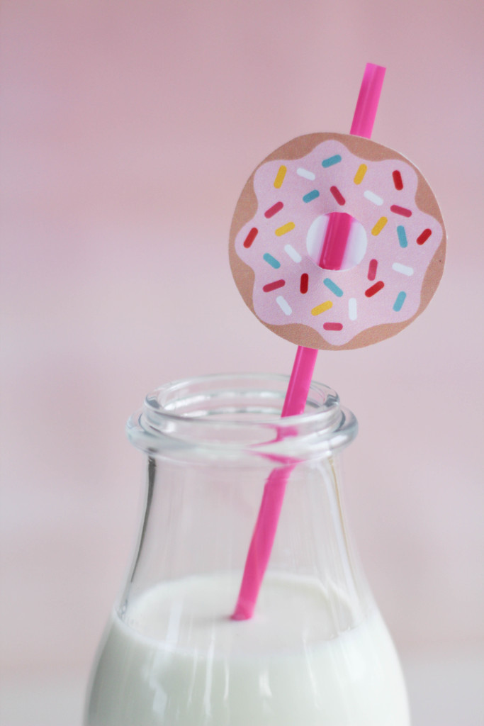 Printable Donut Straw Toppers