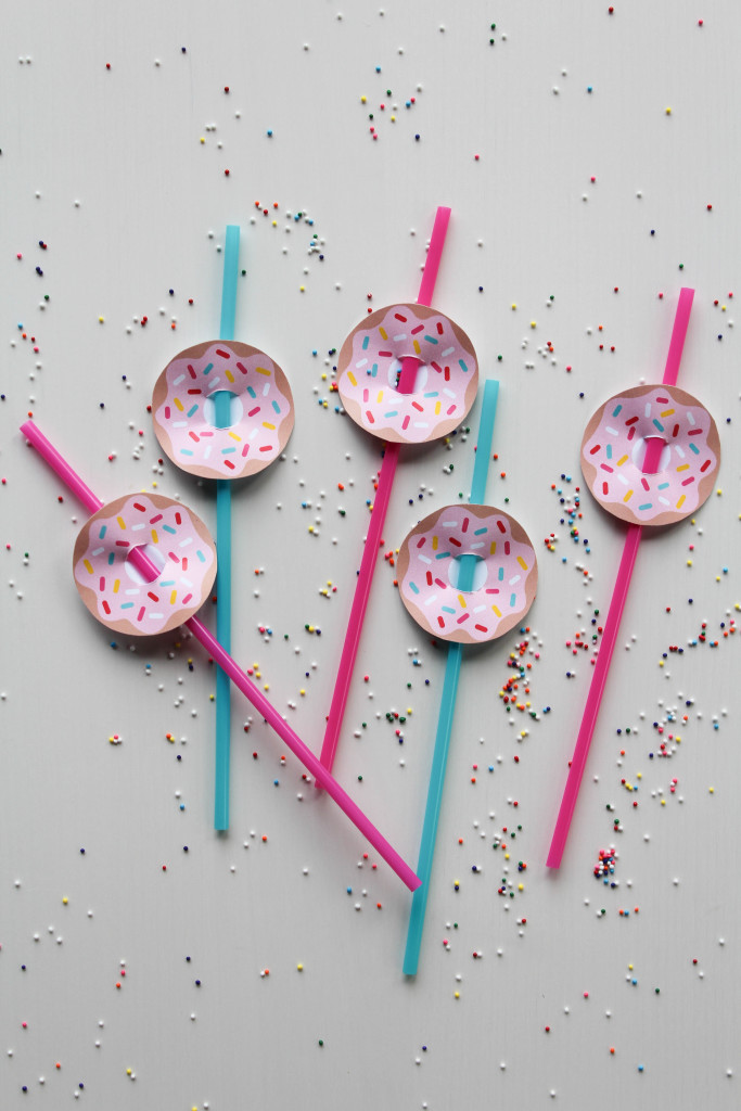 Printable Donut Straw Toppers