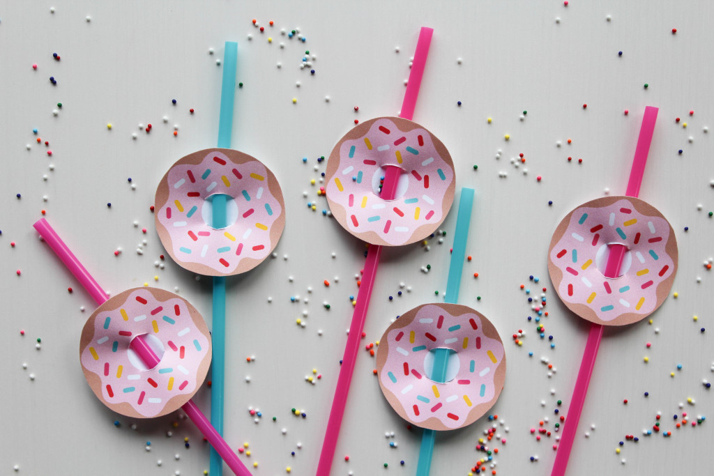 Printable Donut Straw Toppers