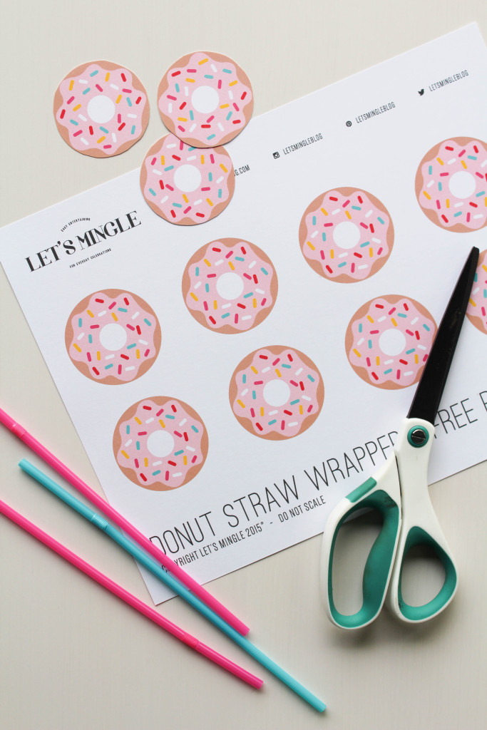 Printable Donut Straw Toppers