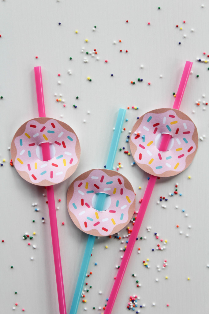 Printable Donut Straw Toppers