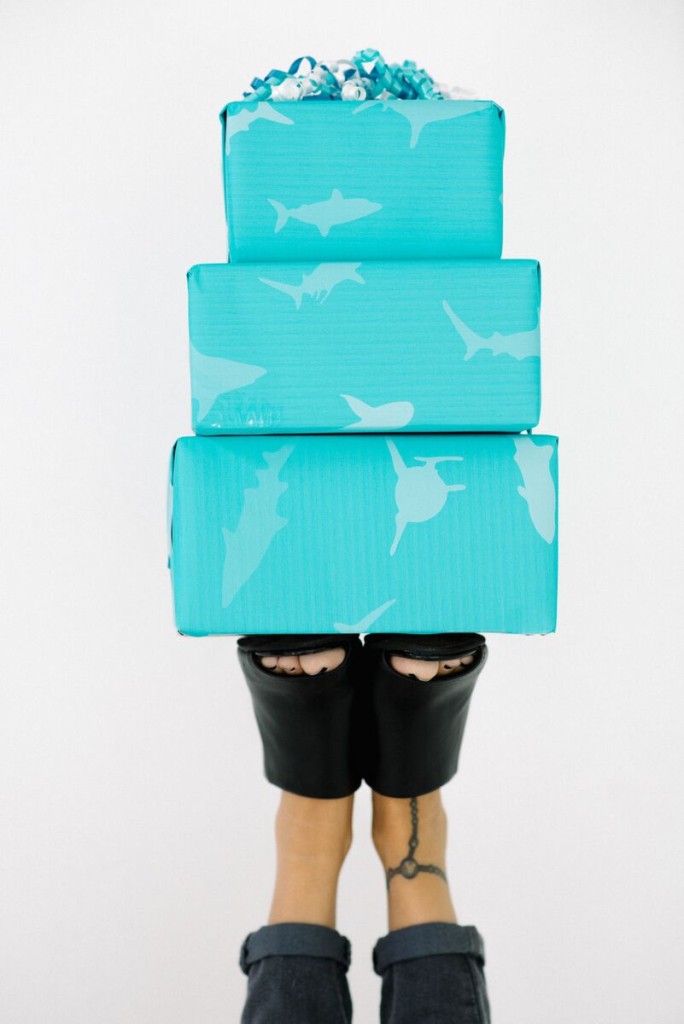 Printable Shark Gift Wrap