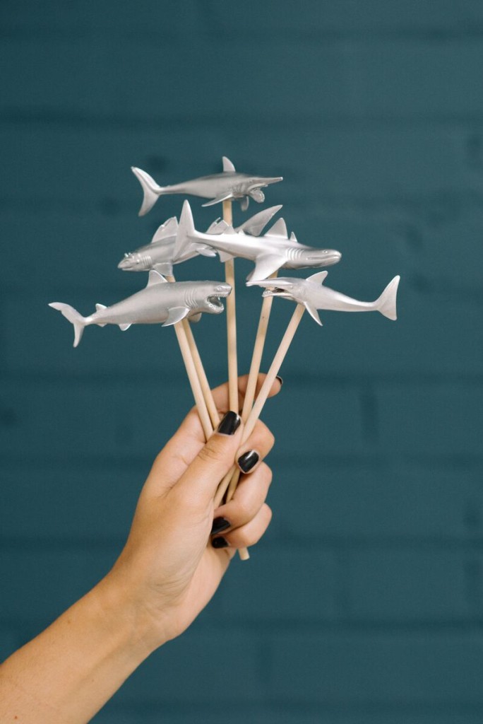 DIY Shark Stir Sticks