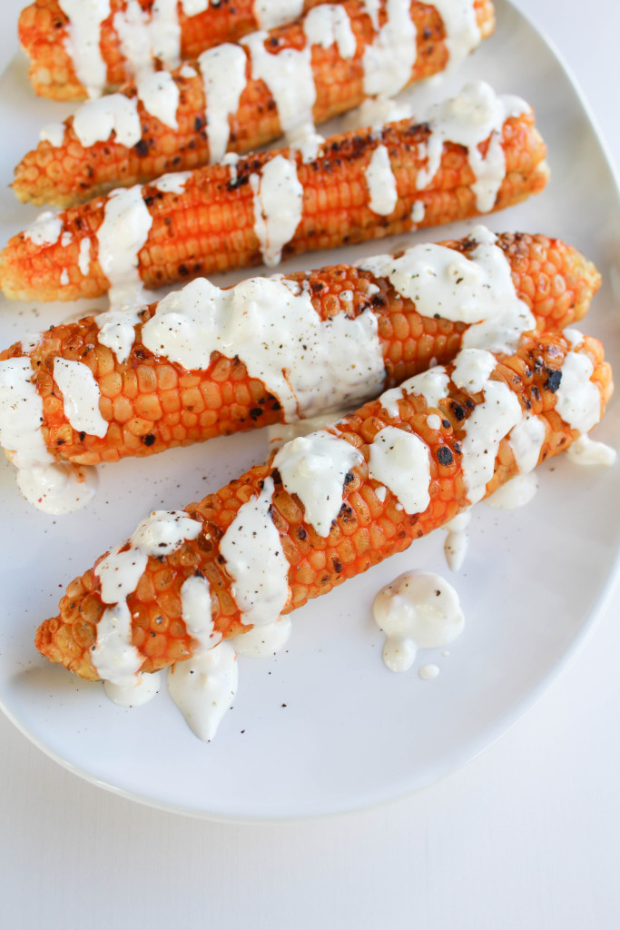 Buffalo Blue Cheese Corn on the Cob