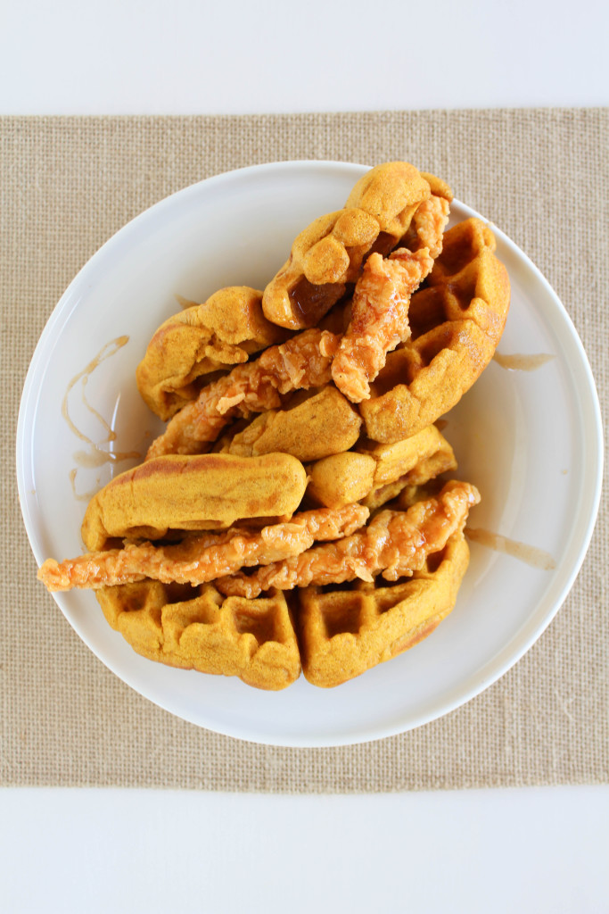 Fried Chicken and Pumpkin Waffle Tacos