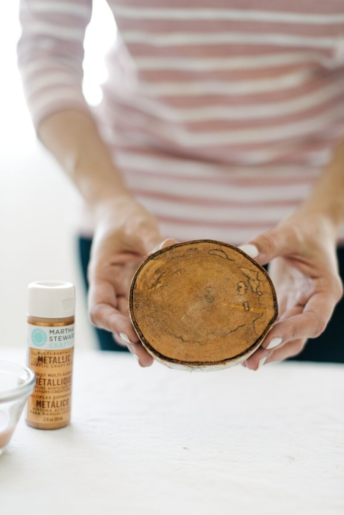 DIY Metallic Birch Coasters