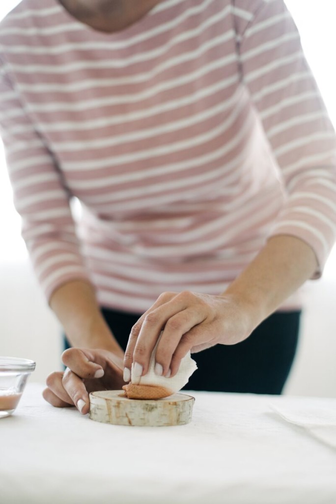 DIY Metallic Birch Coasters