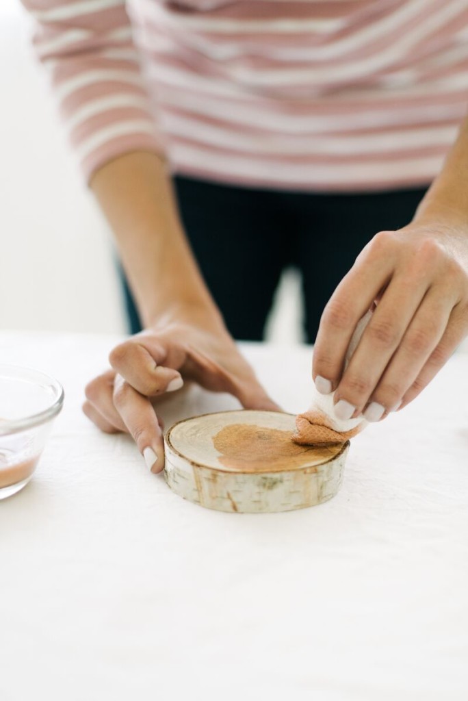 DIY Metallic Birch Coasters