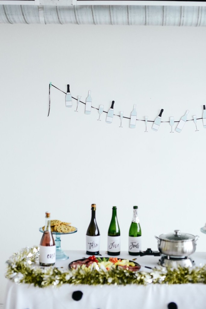 Printable Champagne Bottle Garland