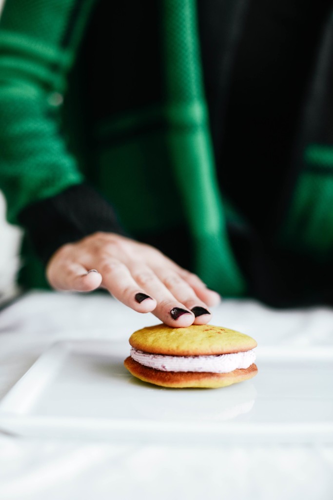 Banana Whoopie Pies with Blueberry Filling