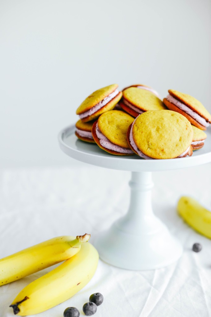 Banana Whoopie Pies with Blueberry Filling