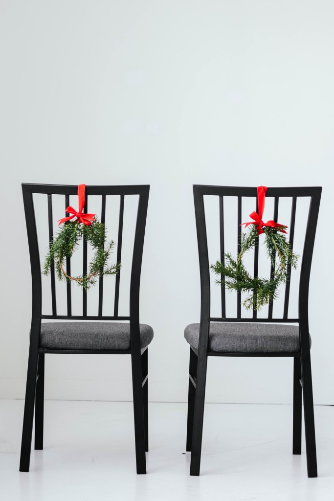 Easy Holiday Chair Wreaths