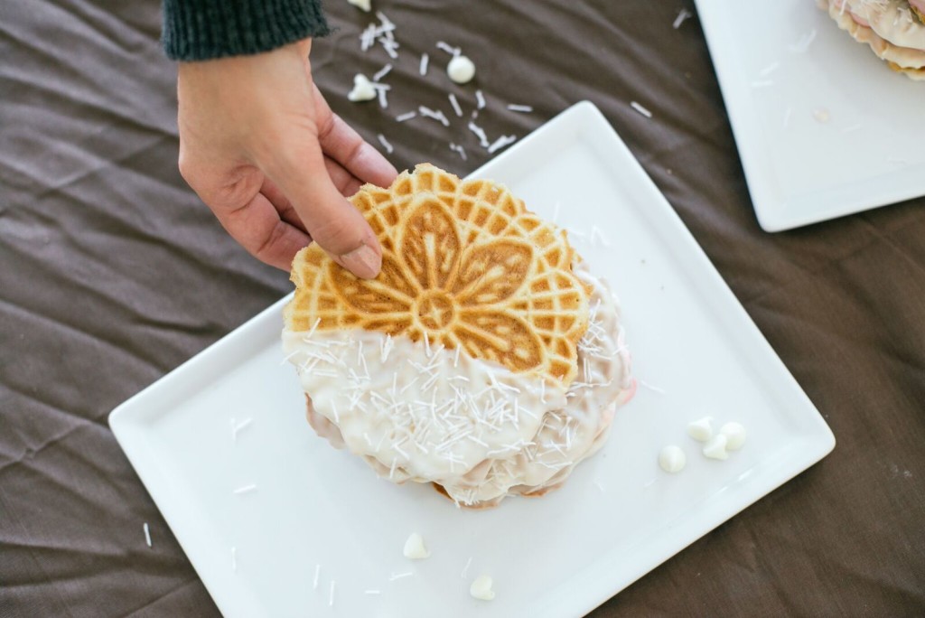 Chocolate Dipped Pizzelle Cookies