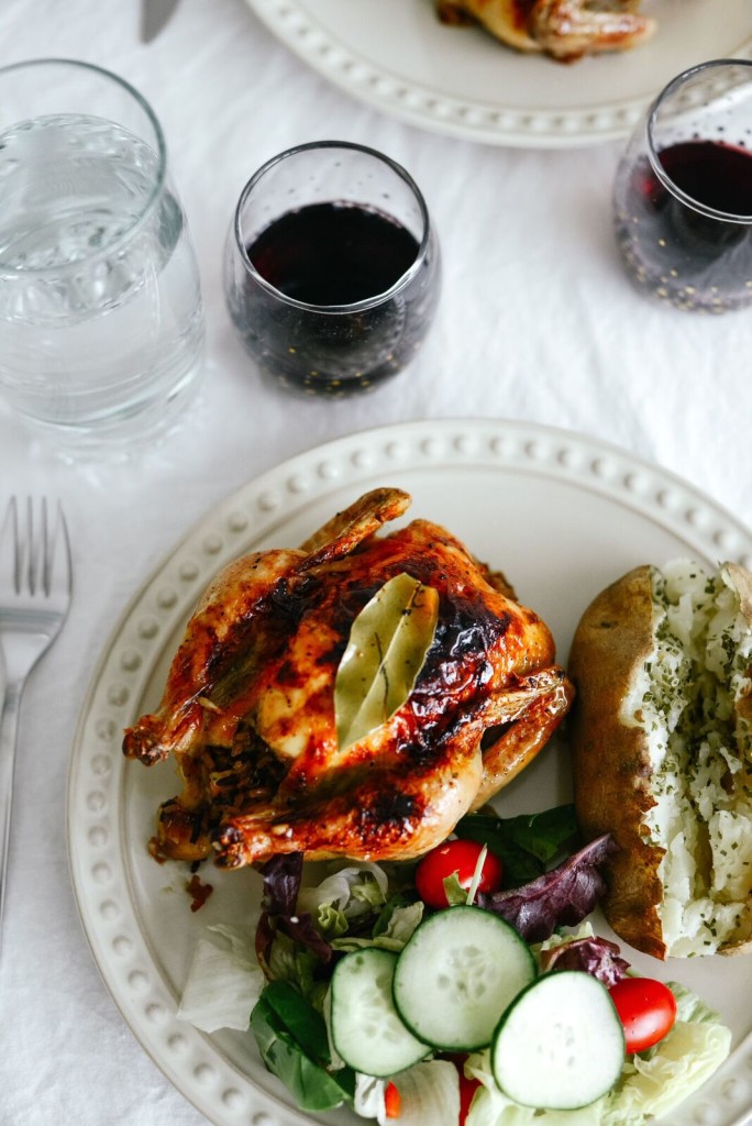 Wild Rice and Bacon Stuffed Cornish Game Hens