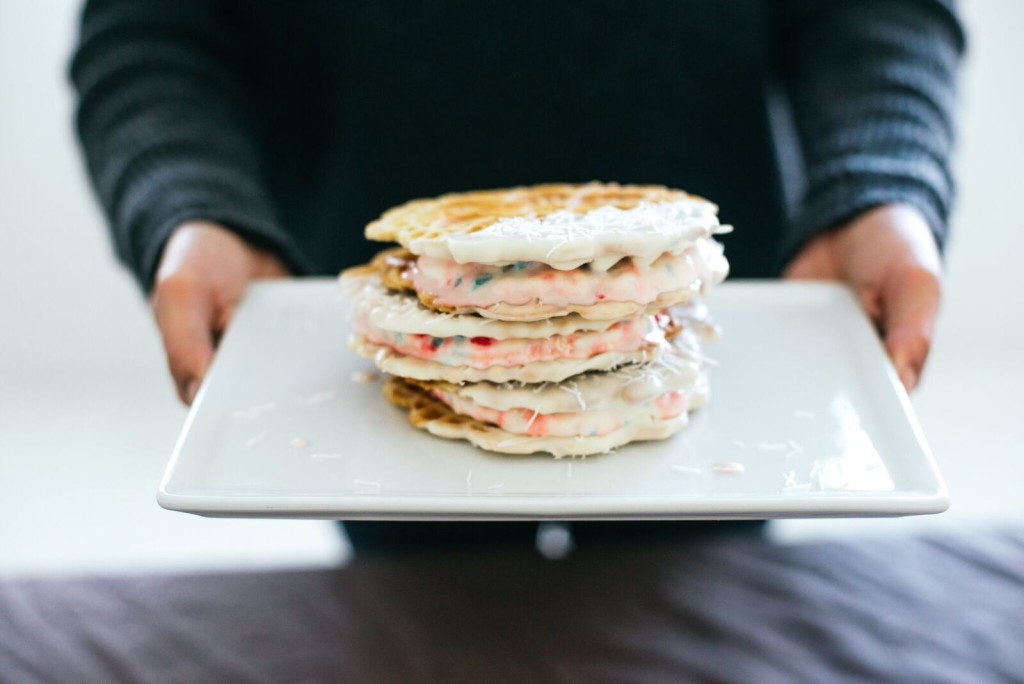 Chocolate Dipped Pizzelle Cookies