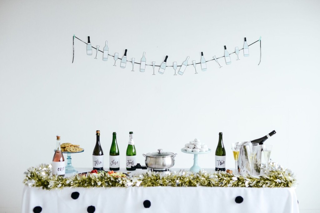 Printable Champagne Bottle Garland