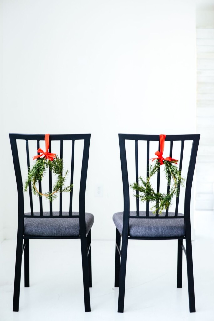 Easy Holiday Chair Wreaths