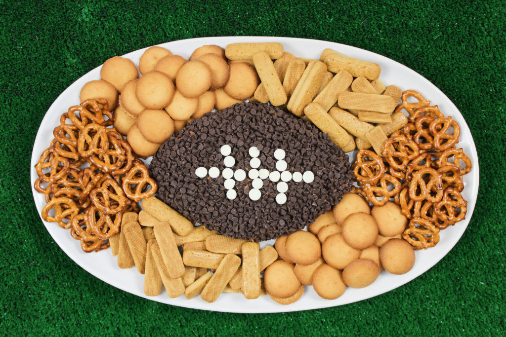 Chocolate Brownie Football Cheese Ball