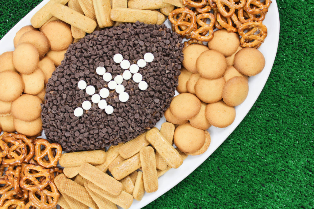 Chocolate Brownie Football Cheese Ball