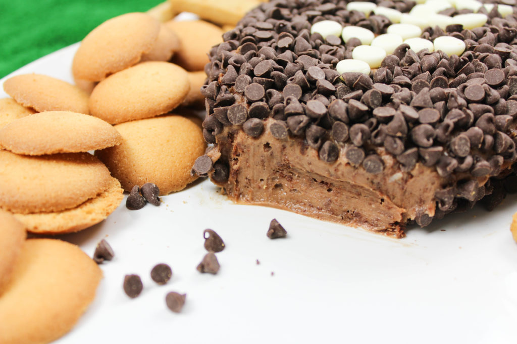 Chocolate Brownie Football Cheese Ball