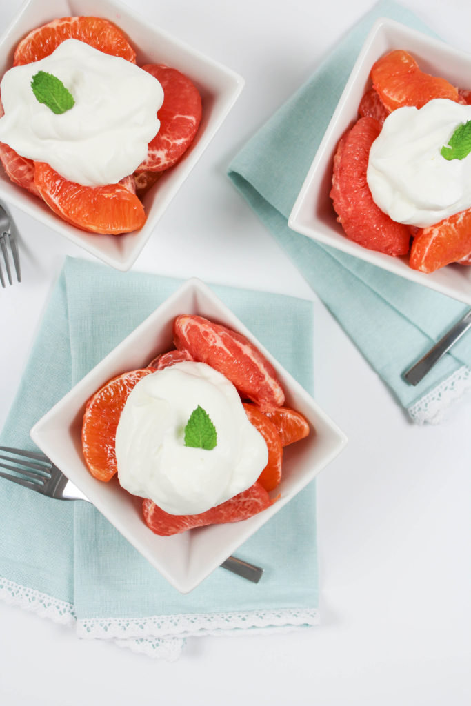 Grapefruit and Orange Compote with Mint Whipped Cream