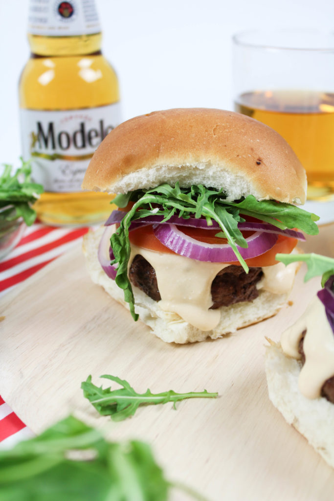 Beer Burgers with Melted Beer Cheese