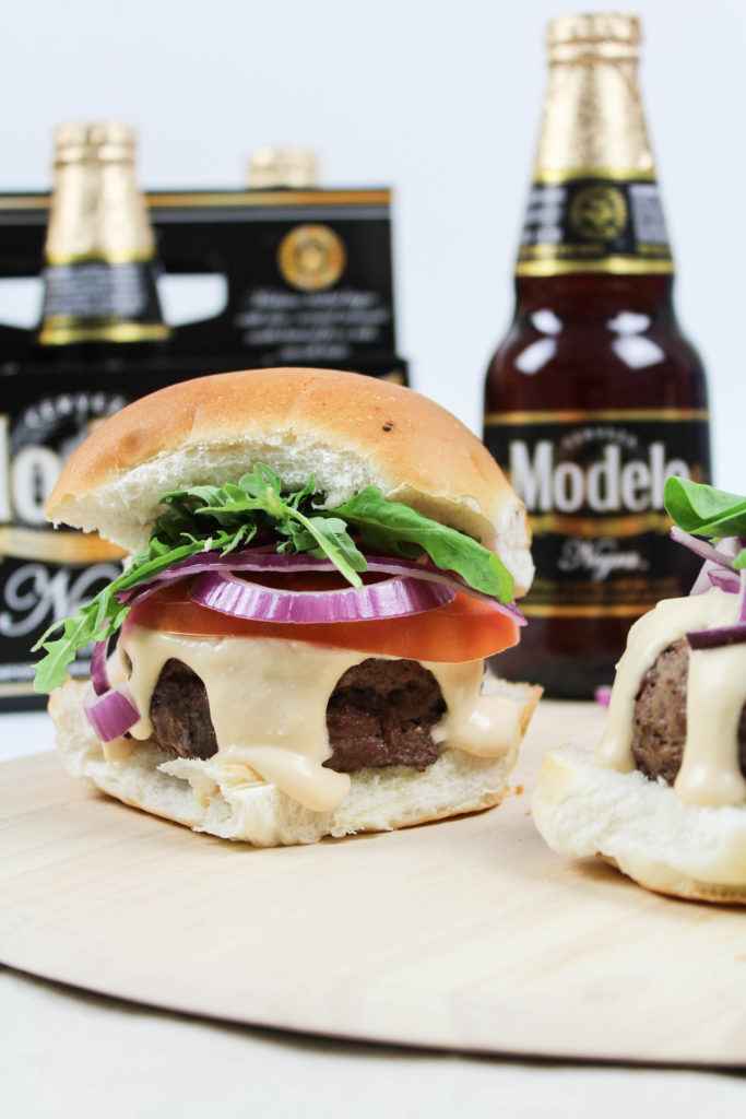 Beer Burgers with Melted Beer Cheese