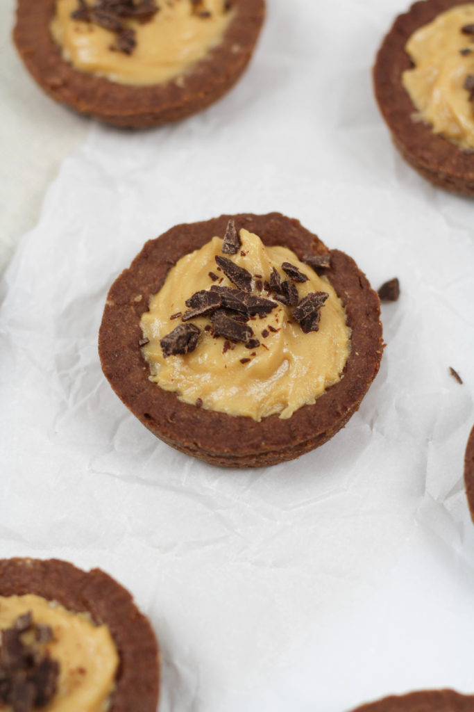 Chocolate Shortbread Peanut Butter Tarts