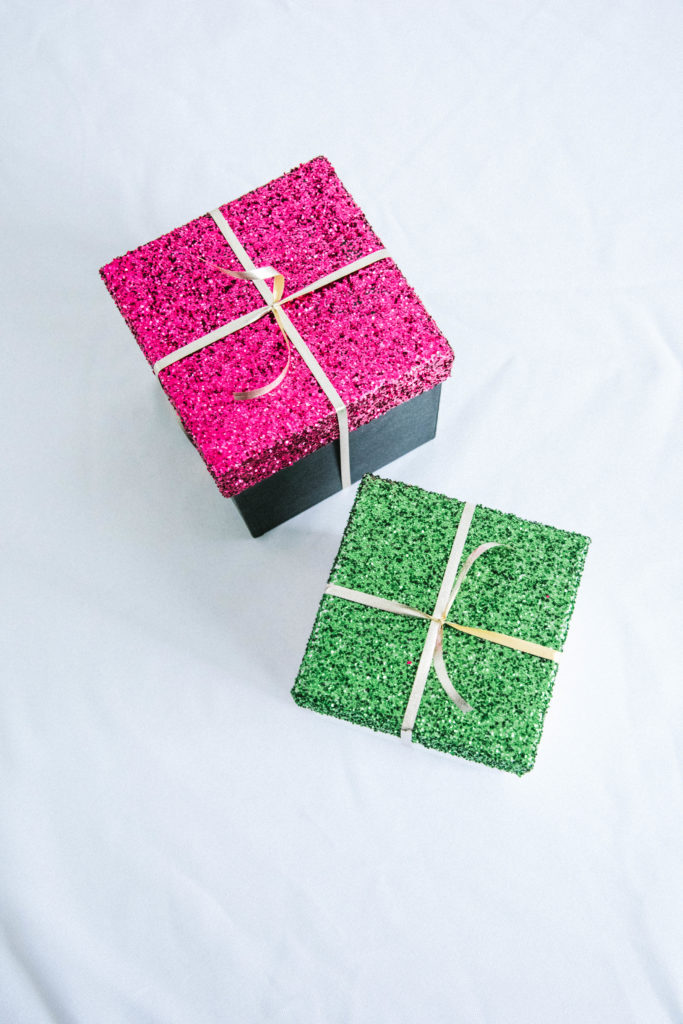 DIY Glitter Gift Boxes