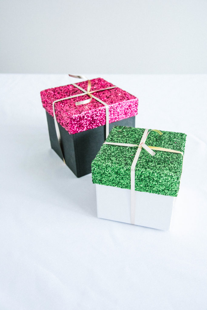 DIY Glitter Gift Boxes