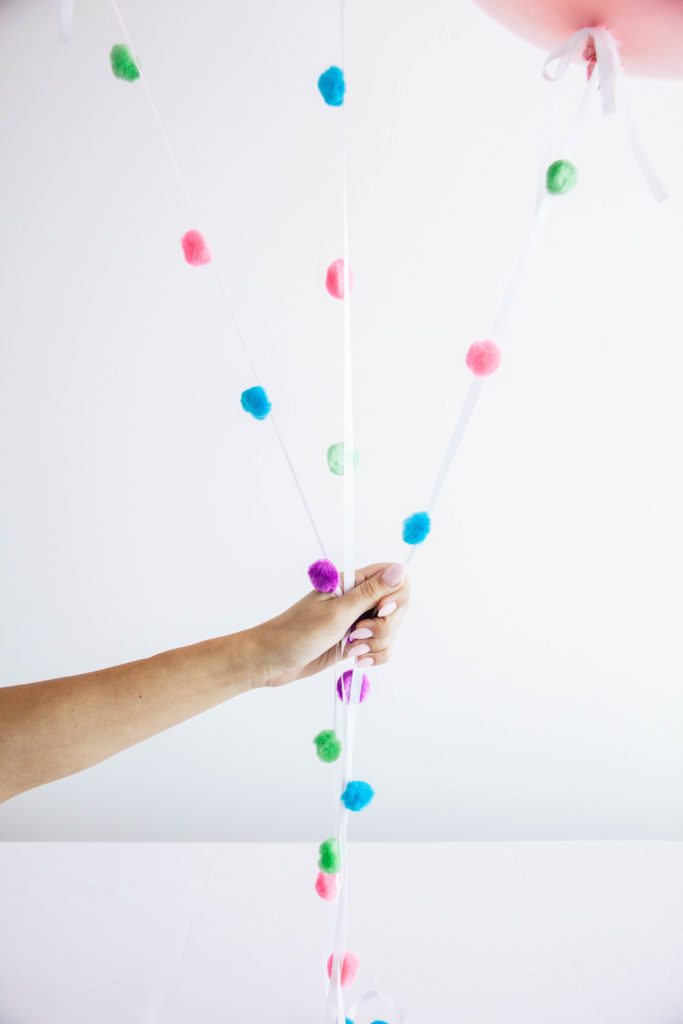 DIY Pom Pom Balloon Tails