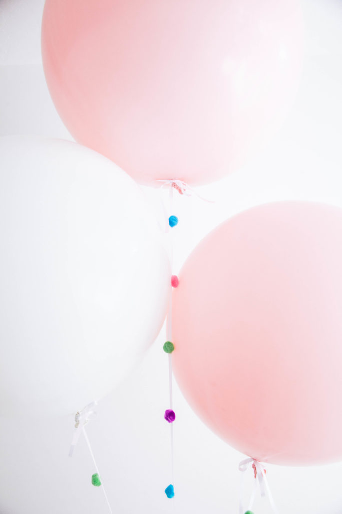 DIY Pom Pom Balloon Tails