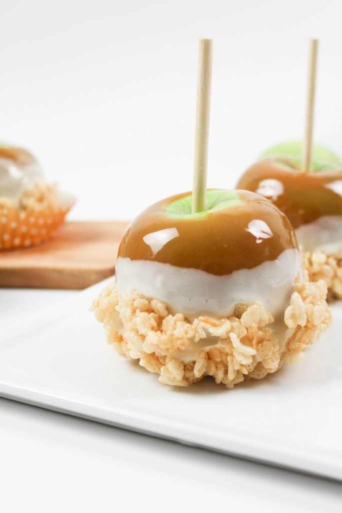 Marshmallow Cereal Treat Caramel Apples