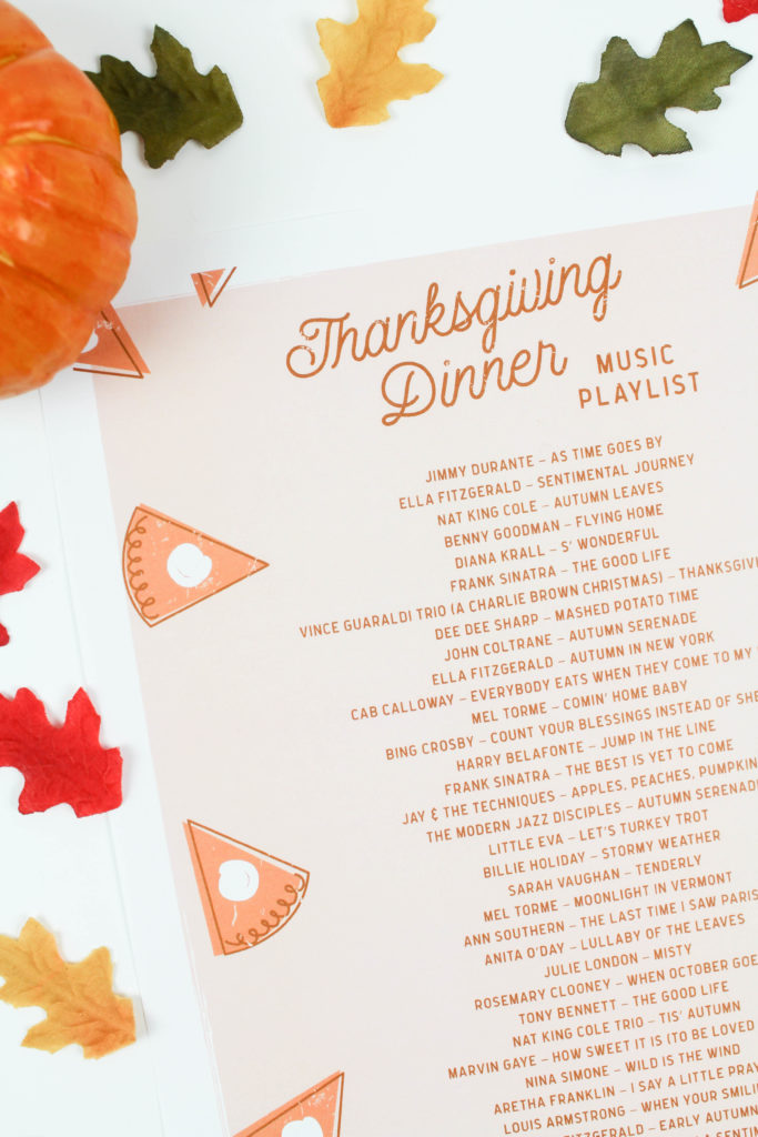 Printable Thanksgiving Dinner Playlist