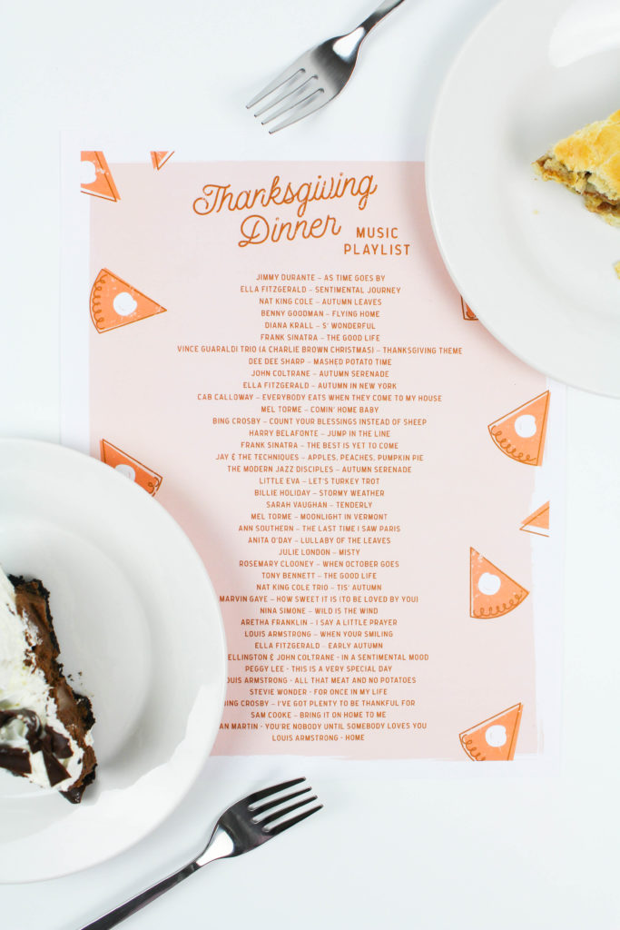 Printable Thanksgiving Dinner Playlist
