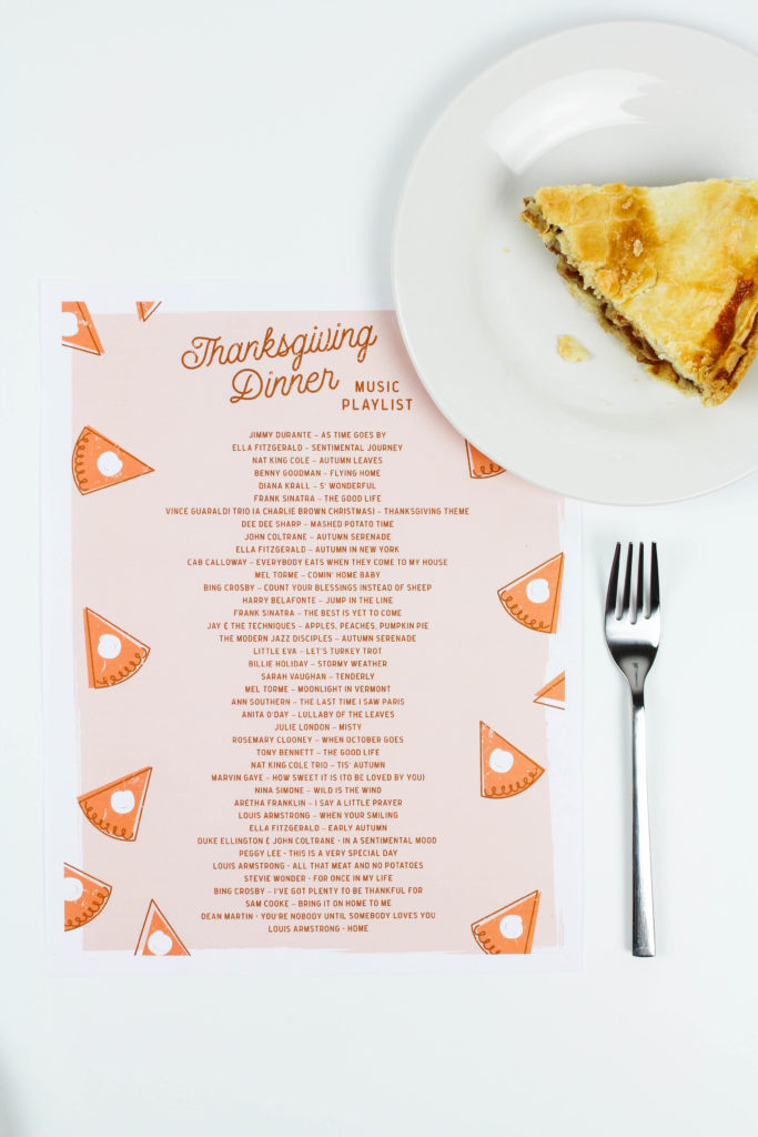 Printable Thanksgiving Dinner Playlist