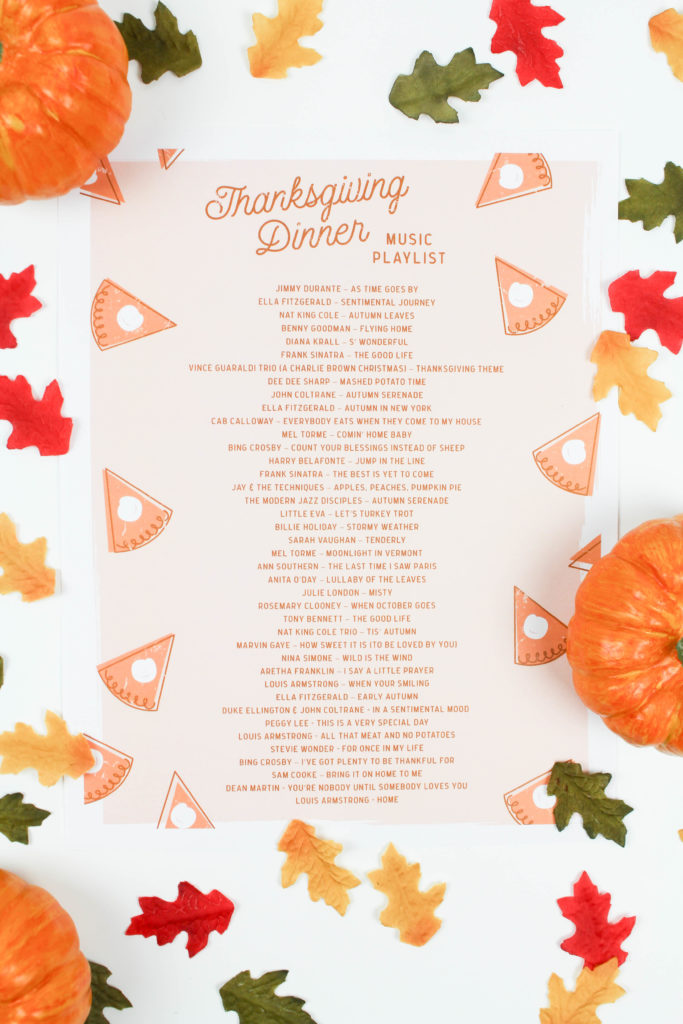 Printable Thanksgiving Dinner Playlist