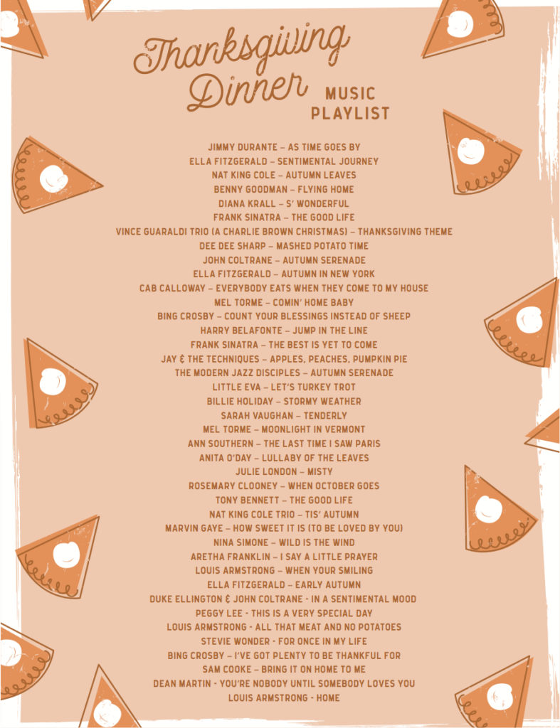 Printable Thanksgiving Dinner Playlist