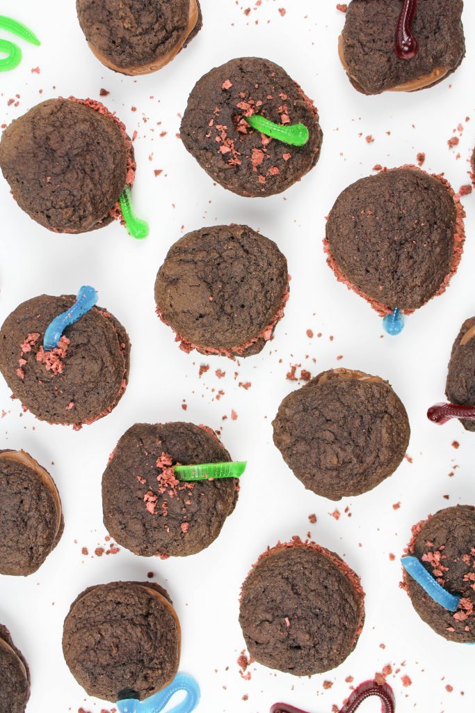 Chocolate Worm Whoopie Pies