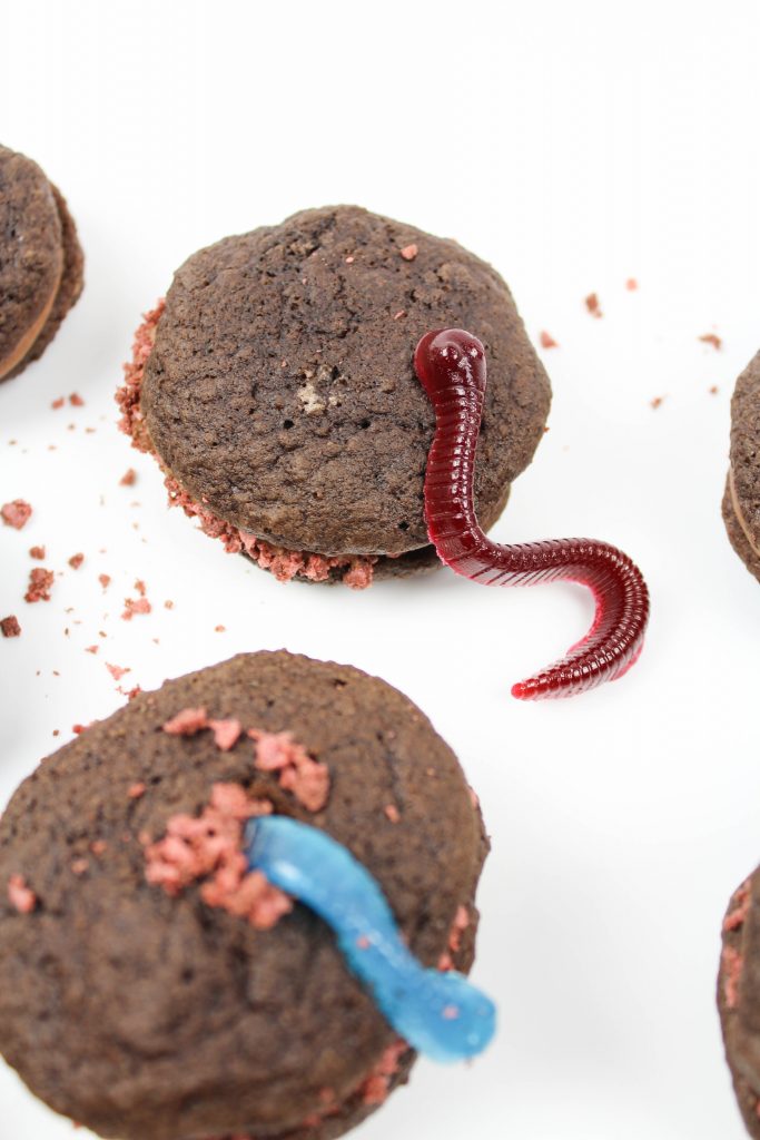 Chocolate Worm Whoopie Pies