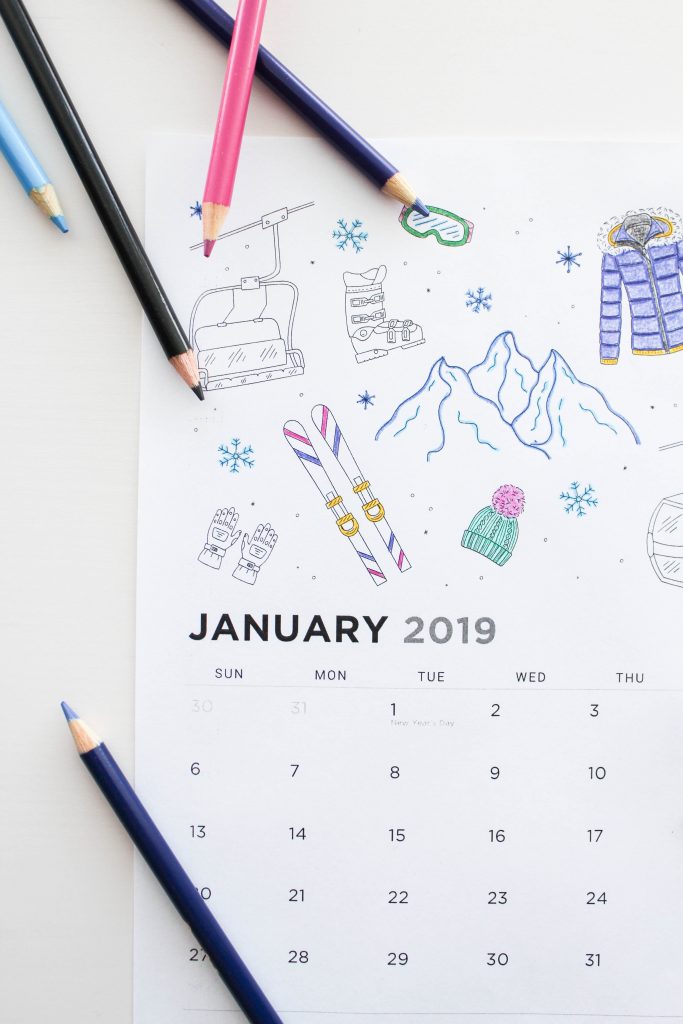 Printable January 2019 Calendar