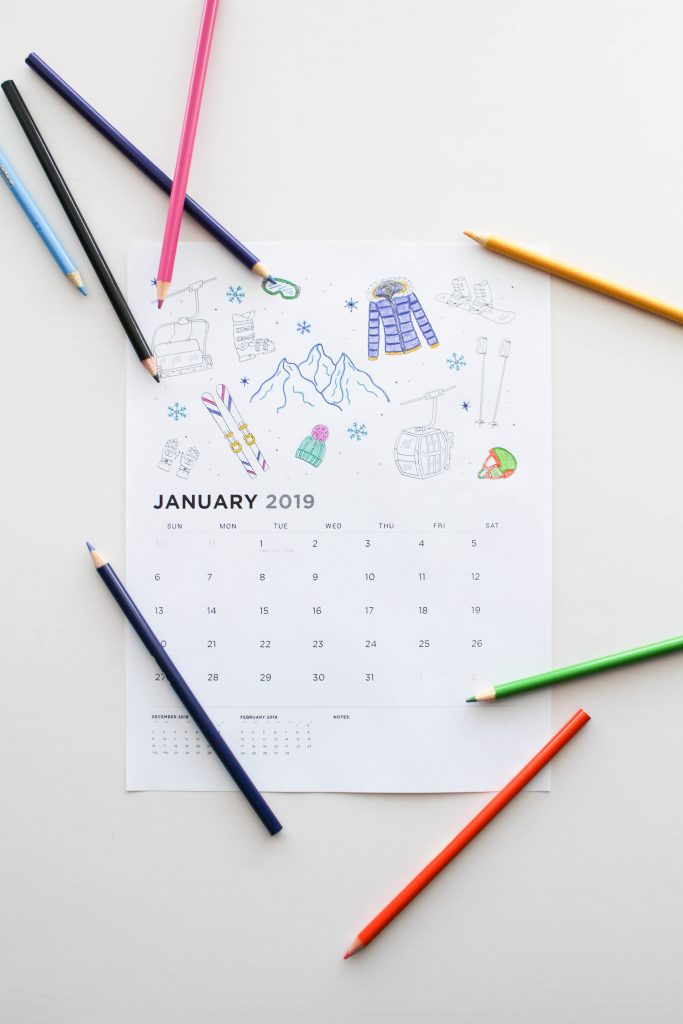 Printable January 2019 Calendar