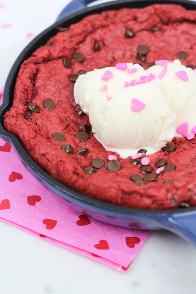 Red Velvet Skillet Cookie for Two