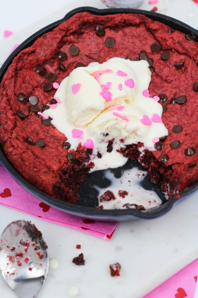 Red Velvet Skillet Cookie for Two