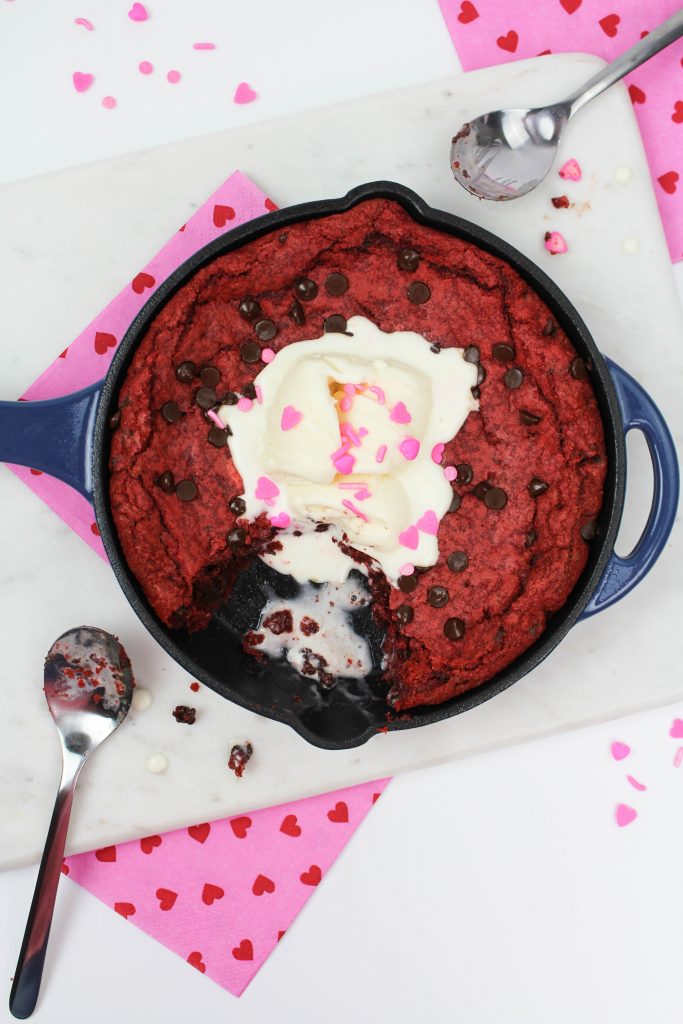 Red Velvet Skillet Cookie for Two