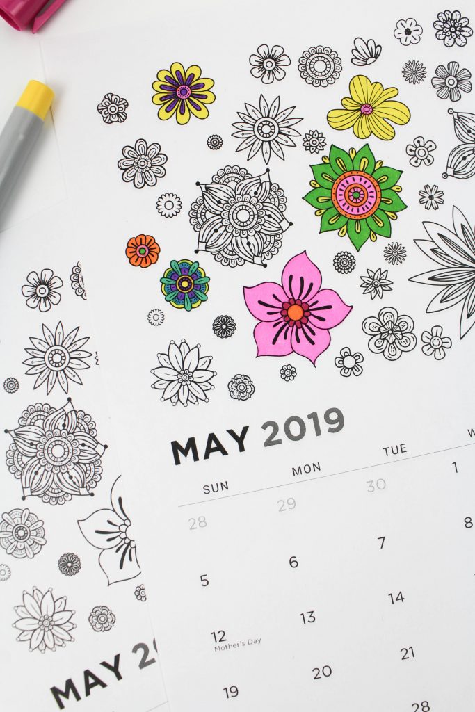 Printable May 2019 Calendar: Coloring Pages!