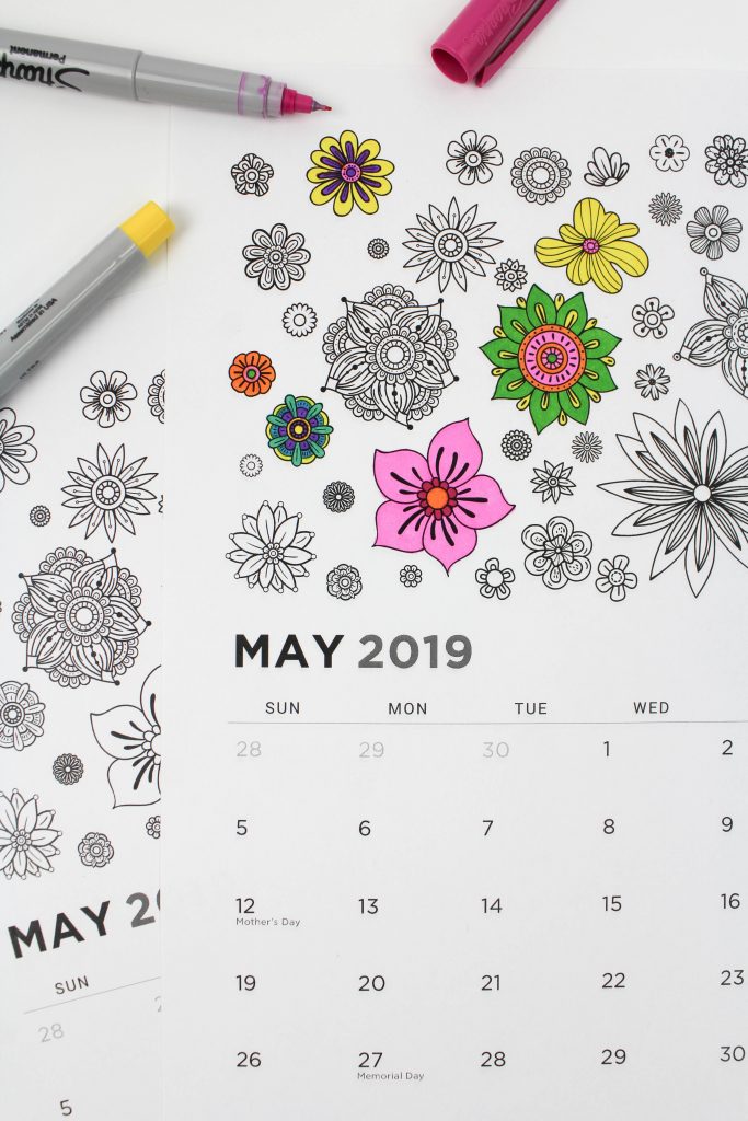 Printable May 2019 Calendar: Coloring Pages!