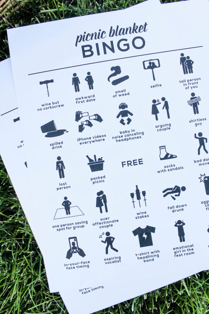 Printable Picnic Blanket Bingo